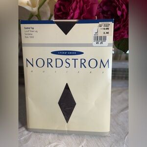 Vtg Nordstrom‎ Control Top Lycra Sheer Leg Hosiery Style 19502 Off Black Size C